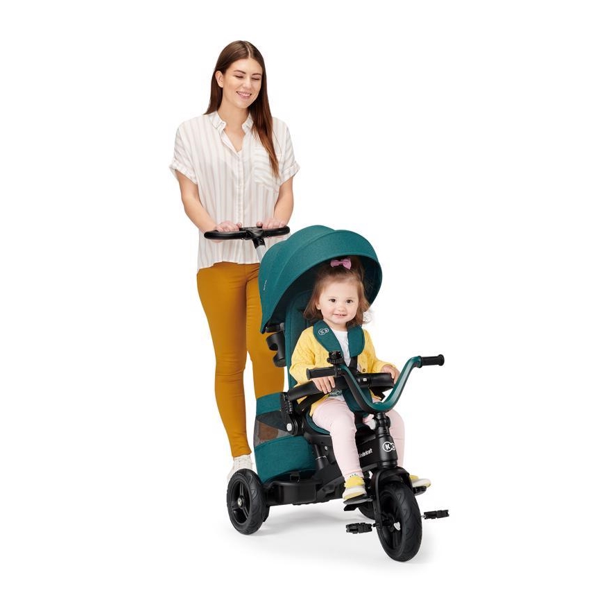 KINDERKRAFT - Detská trojkolka 5v1 EASYTWIST zelená/čierna