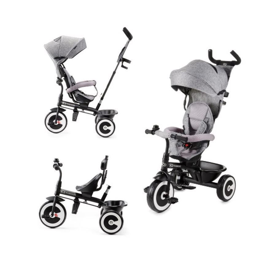 KINDERKRAFT - Detská trojkolka ASTON šedá