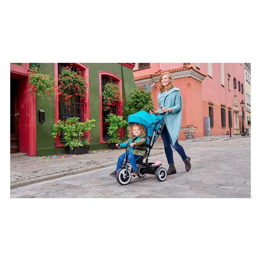 KINDERKRAFT - Detská trojkolka ASTON tyrkysová