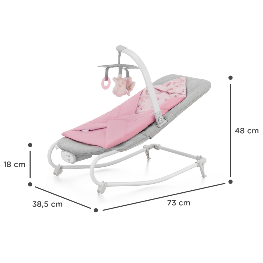 KINDERKRAFT - Detská vibrujúca hojdačka s melódiou FELIO 2 ružová