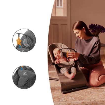 KINDERKRAFT - Detské ležadlo MIMI šedá