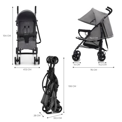 KINDERKRAFT - Golfový kočík TIK Stone grey