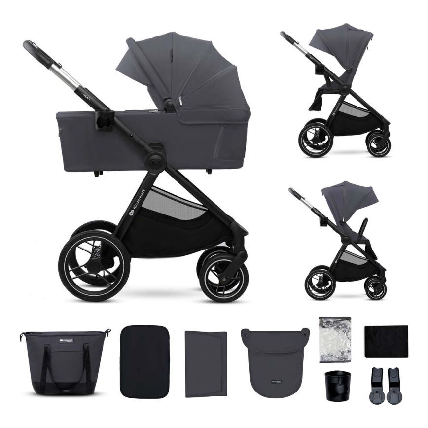 KINDERKRAFT - Kombinovaný kočík 2v1 NEA 2 Dark grey