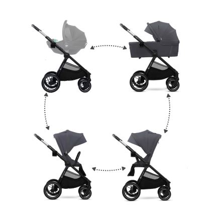 KINDERKRAFT - Kombinovaný kočík 2v1 NEA 2 Dark grey