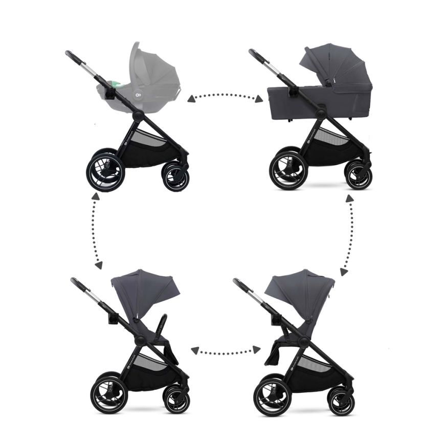 KINDERKRAFT - Kombinovaný kočík 2v1 NEA 2 Dark grey