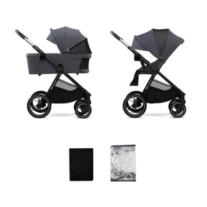 KINDERKRAFT - Kombinovaný kočík 2v1 NEA 2 Dark grey