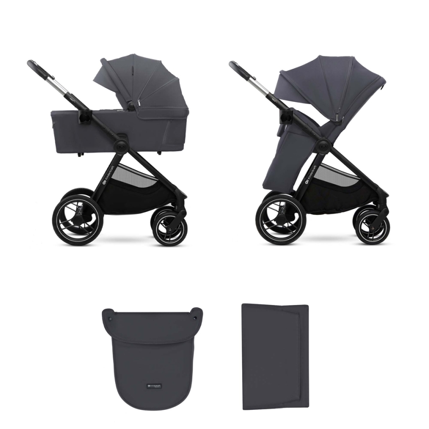 KINDERKRAFT - Kombinovaný kočík 2v1 NEA 2 Dark grey