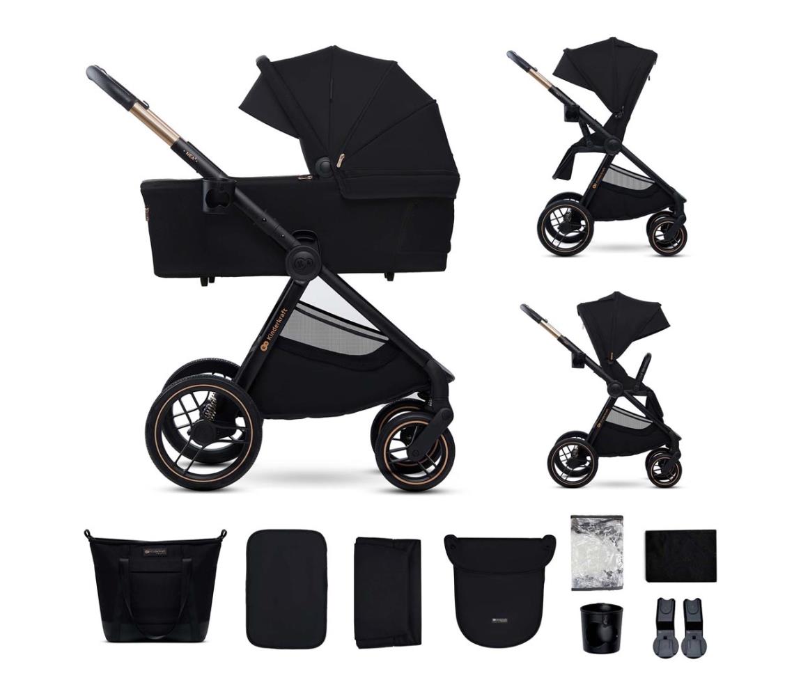 KINDERKRAFT - Kombinovaný kočík 2v1 NEA 2 Midnight black KSNEA002BLK2000