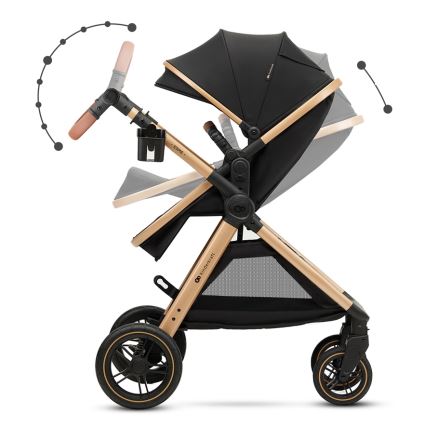 KINDERKRAFT - Kombinovaný kočík 3v1 ESME Pure black + autosedačka MINK PRO
