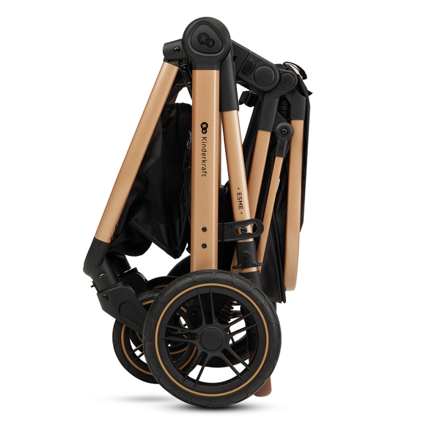 KINDERKRAFT - Kombinovaný kočík 3v1 ESME Pure black + autosedačka MINK PRO