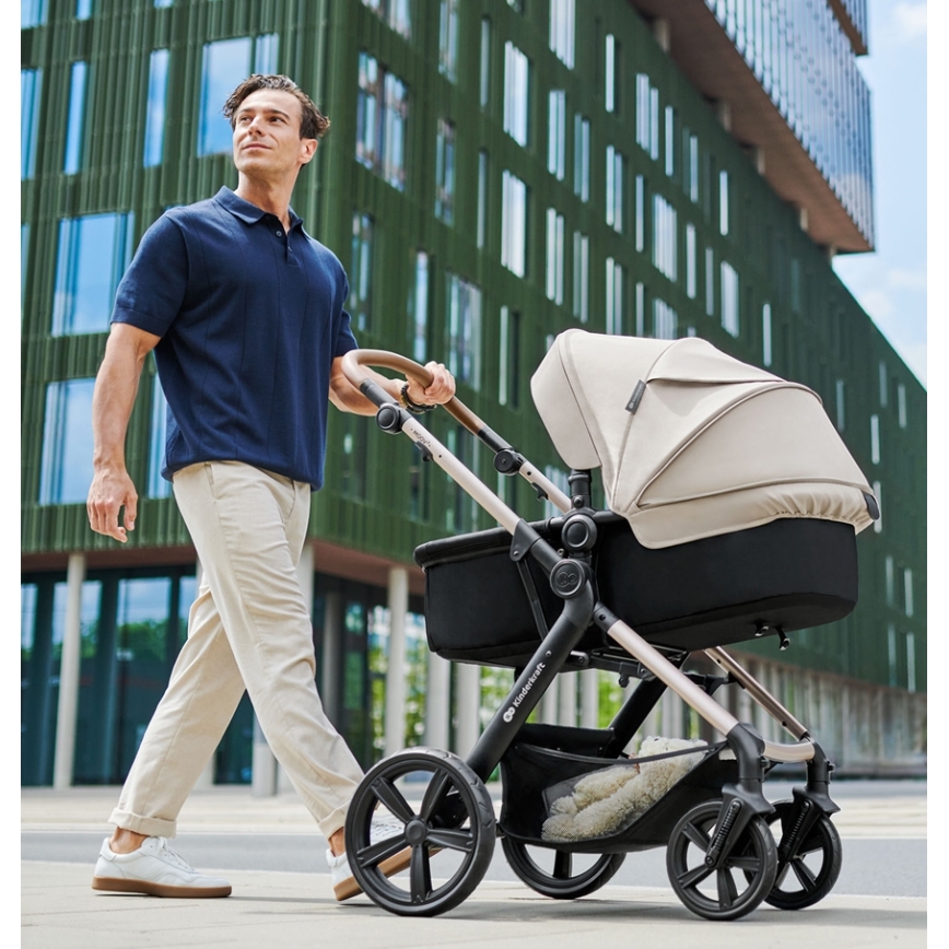 KINDERKRAFT - Kombinovaný kočík 3v1 MOOV 2 AIR Moonlight grey + autosedačka MINK PRO