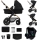 KINDERKRAFT - Kombinovaný kočík 3v1 MOOV 2 AIR Pure black + autosedačka MINK PRO