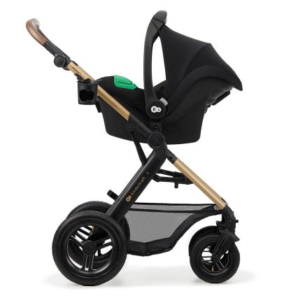 KINDERKRAFT - Kombinovaný kočík 3v1 MOOV 2 AIR Pure black + autosedačka MINK PRO
