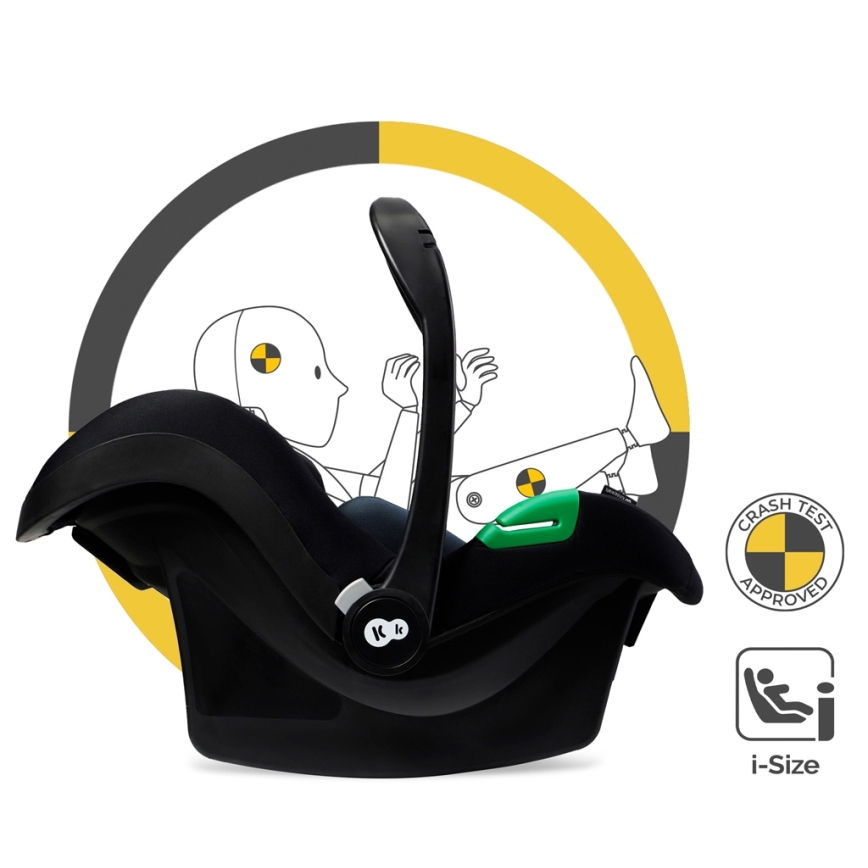 KINDERKRAFT - Kombinovaný kočík 3v1 MOOV 2 AIR Pure black + autosedačka MINK PRO