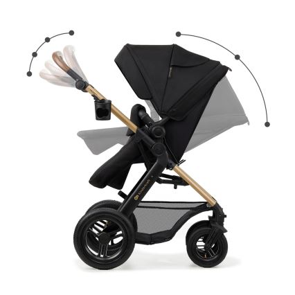 KINDERKRAFT - Kombinovaný kočík 3v1 MOOV 2 AIR Pure black + autosedačka MINK PRO