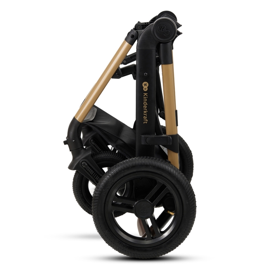 KINDERKRAFT - Kombinovaný kočík 3v1 MOOV 2 AIR Pure black + autosedačka MINK PRO