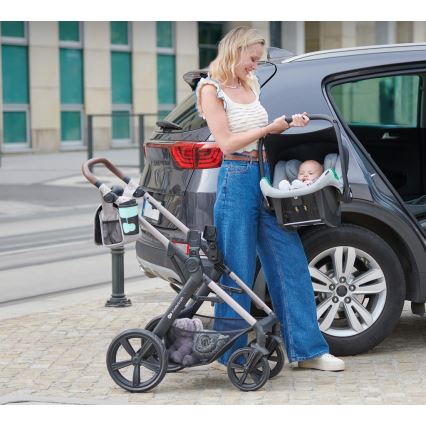 KINDERKRAFT - Kombinovaný kočík 3v1 MOOV 2 AIR Sand beige + autosedačka MINK PRO