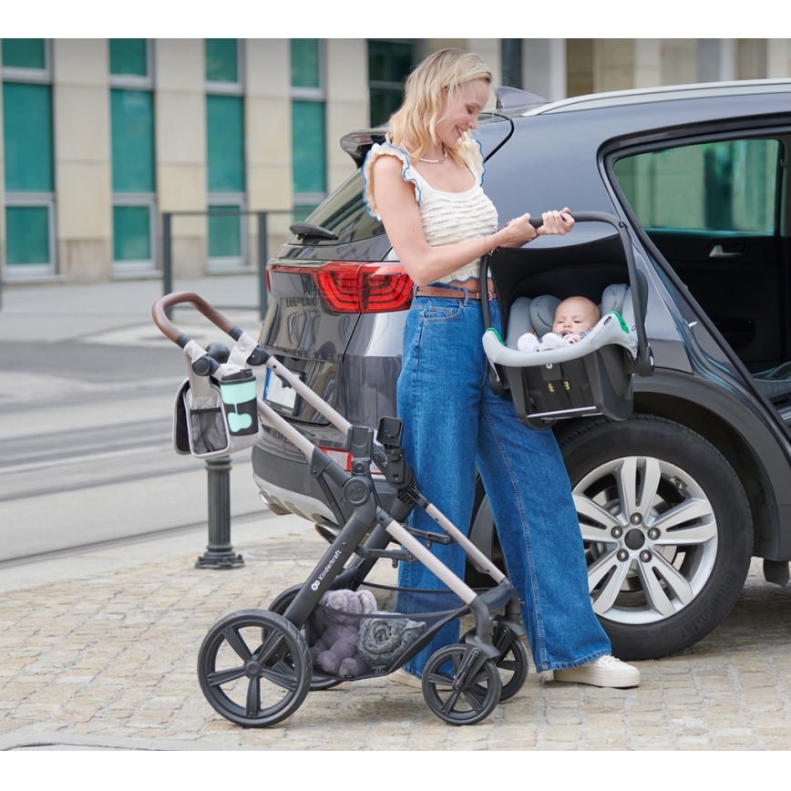 KINDERKRAFT - Kombinovaný kočík 3v1 MOOV 2 AIR Sand beige + autosedačka MINK PRO