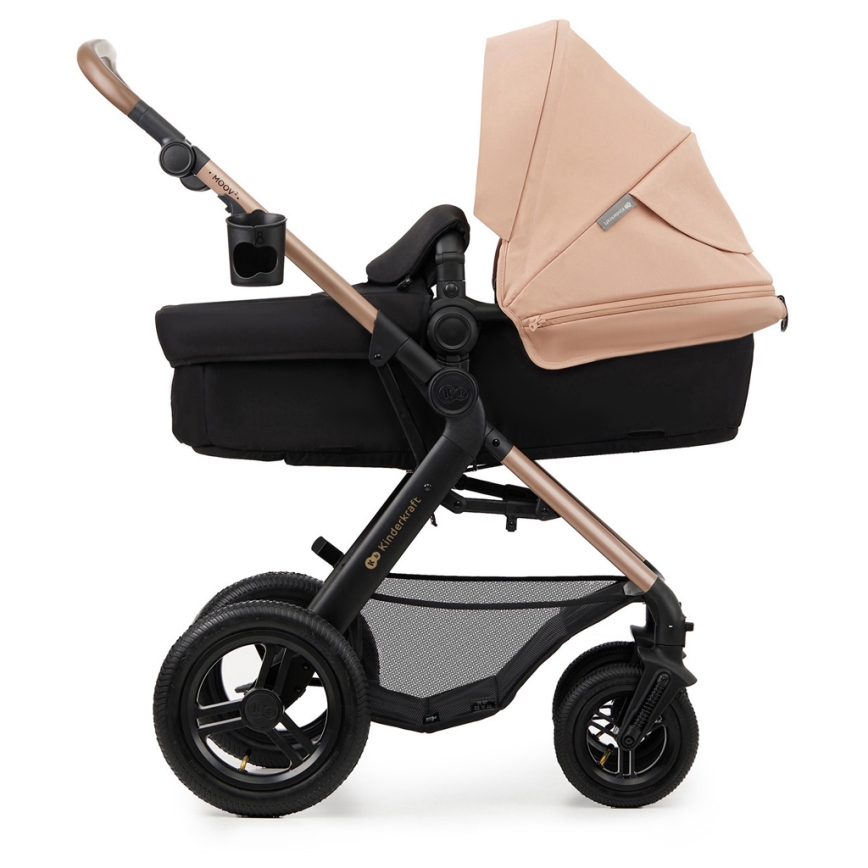 KINDERKRAFT - Kombinovaný kočík 3v1 MOOV 2 AIR Sand beige + autosedačka MINK PRO