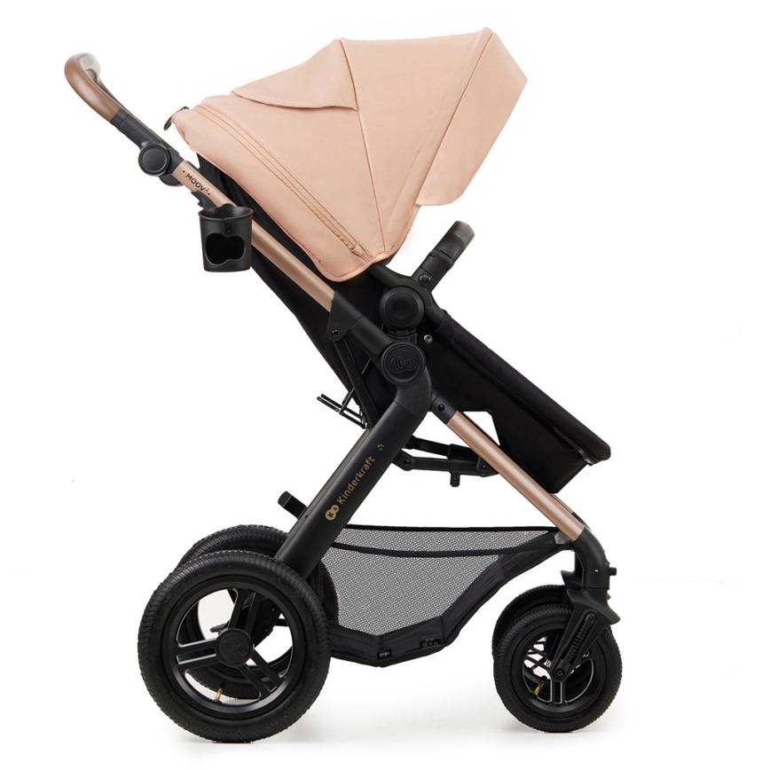KINDERKRAFT - Kombinovaný kočík 3v1 MOOV 2 AIR Sand beige + autosedačka MINK PRO