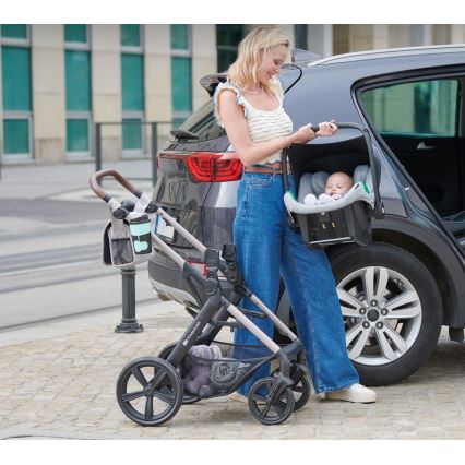 KINDERKRAFT - Kombinovaný kočík 3v1 MOOV 2 Moonlight grey + autosedačka MINK PRO