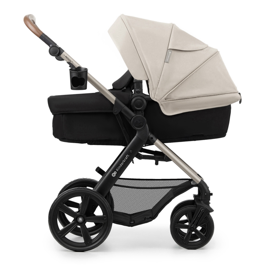 KINDERKRAFT - Kombinovaný kočík 3v1 MOOV 2 Moonlight grey + autosedačka MINK PRO