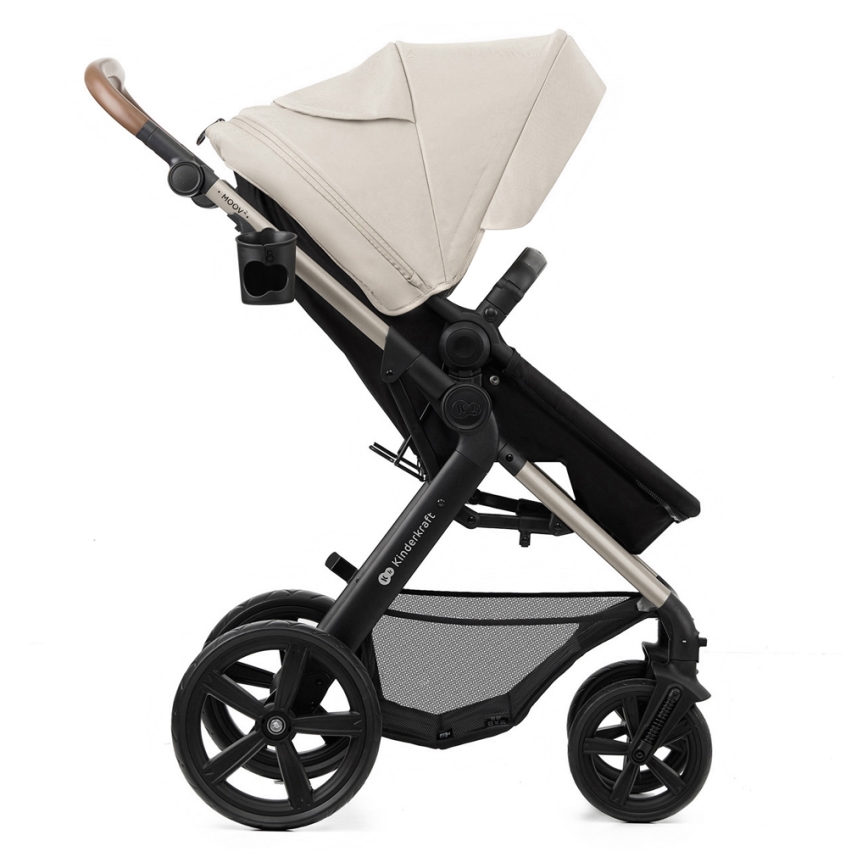 KINDERKRAFT - Kombinovaný kočík 3v1 MOOV 2 Moonlight grey + autosedačka MINK PRO