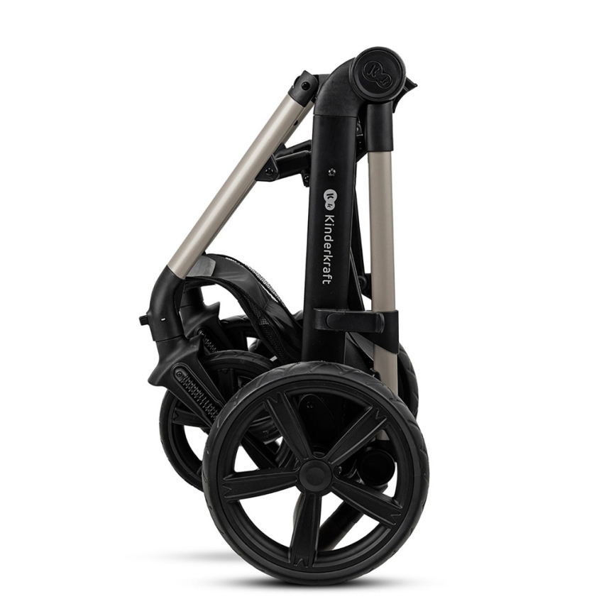 KINDERKRAFT - Kombinovaný kočík 3v1 MOOV 2 Moonlight grey + autosedačka MINK PRO