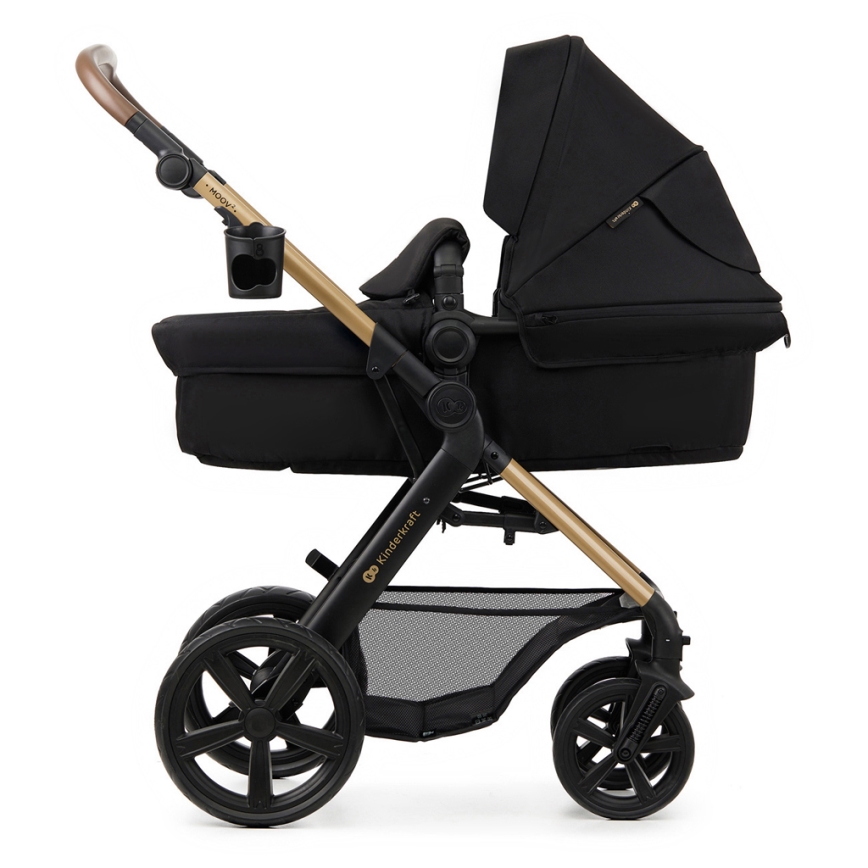 KINDERKRAFT - Kombinovaný kočík 3v1 MOOV 2 Pure black + autosedačka MINK PRO