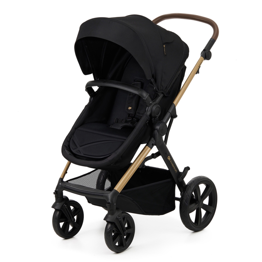 KINDERKRAFT - Kombinovaný kočík 3v1 MOOV 2 Pure black + autosedačka MINK PRO