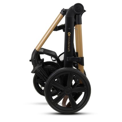 KINDERKRAFT - Kombinovaný kočík 3v1 MOOV 2 Pure black + autosedačka MINK PRO