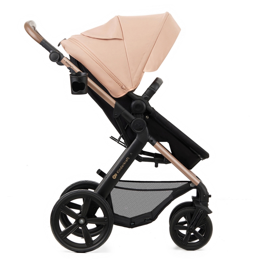 KINDERKRAFT - Kombinovaný kočík 3v1 MOOV 2 Sand beige + autosedačka MINK PRO