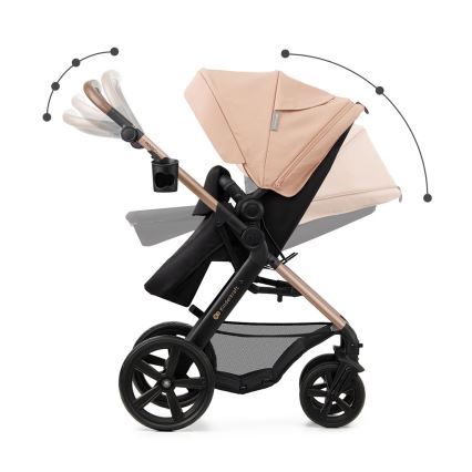 KINDERKRAFT - Kombinovaný kočík 3v1 MOOV 2 Sand beige + autosedačka MINK PRO