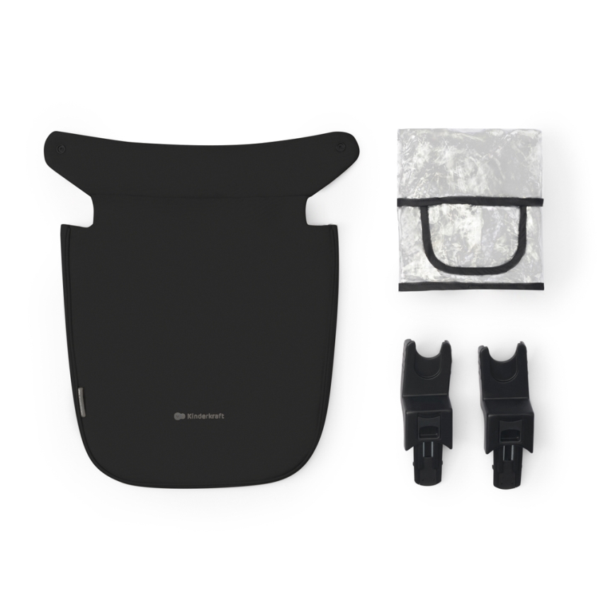 KINDERKRAFT - Kombinovaný kočík 3v1 NEWLY Classic black  + autosedačka MINK PRO