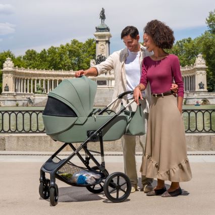 KINDERKRAFT - Kombinovaný kočík 3v1 PRIME 3 tmavá zelená