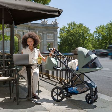 KINDERKRAFT - Kombinovaný kočík 3v1 PRIME 3 tmavá zelená