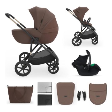 KINDERKRAFT - Kombinovaný kočík 3v1 PRIME 3 Velvet Mocca