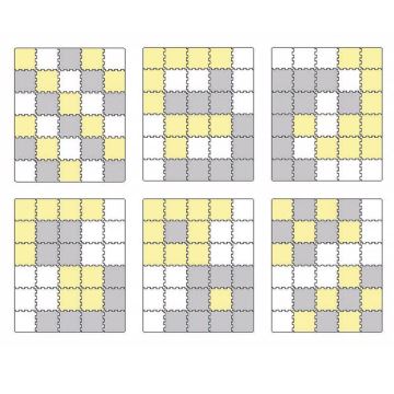 KINDERKRAFT - Penové puzzle LUNO 30ks šedá/žltá