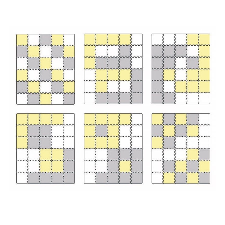 KINDERKRAFT - Penové puzzle LUNO 30ks šedá/žltá