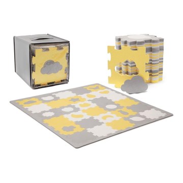 KINDERKRAFT - Penové puzzle LUNO 30ks šedá/žltá