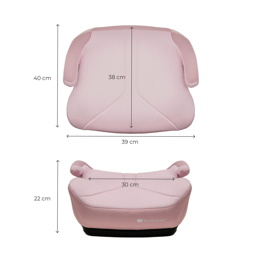 KINDERKRAFT - Podsedák do auta I-BOOST 2 125–150 cm ružová