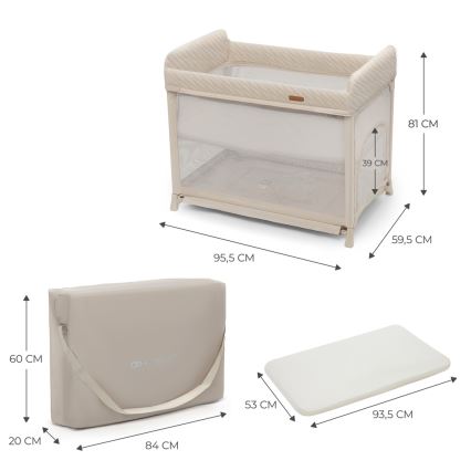 KINDERKRAFT SELECT - Cestovná postieľka MOON DREAM béžová