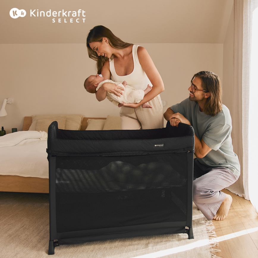 KINDERKRAFT SELECT - Cestovná postieľka MOON DREAM čierna