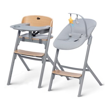 KINDERKRAFT SELECT - Detská jedálenská stolička 3v1 LIVY Premium dub + ležadlo CALMEE