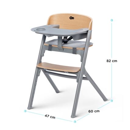 KINDERKRAFT SELECT - Detská jedálenská stolička 3v1 LIVY Premium dub + ležadlo CALMEE