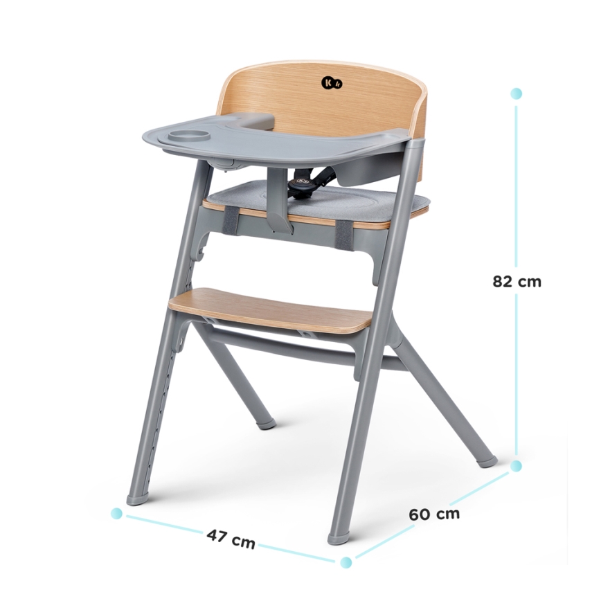 KINDERKRAFT SELECT - Detská jedálenská stolička 3v1 LIVY Premium dub + ležadlo CALMEE