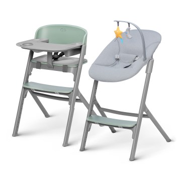 KINDERKRAFT SELECT - Detská jedálenská stolička 3v1 LIVY Premium Olive green + ležadlo CALMEE