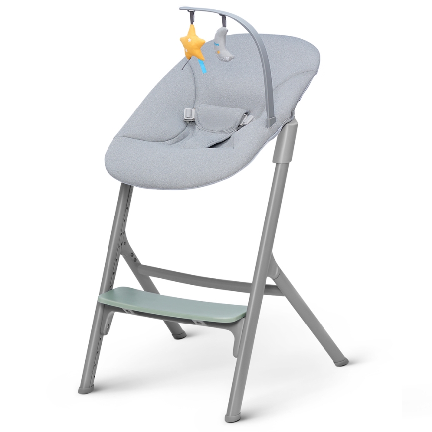 KINDERKRAFT SELECT - Detská jedálenská stolička 3v1 LIVY Premium Olive green + ležadlo CALMEE