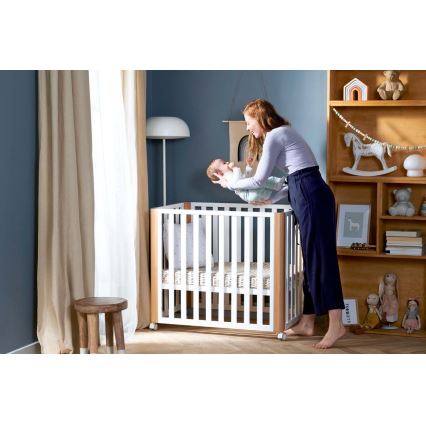 KINDERKRAFT SELECT - Detská postieľka 4v1 KOYA Premium buk/borovica