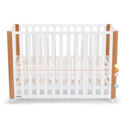 KINDERKRAFT SELECT - Detská postieľka 4v1 KOYA Premium buk/borovica